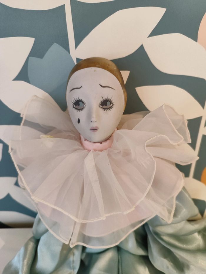 Poupée Pierrot porcelaine vintage - photo numéro 2