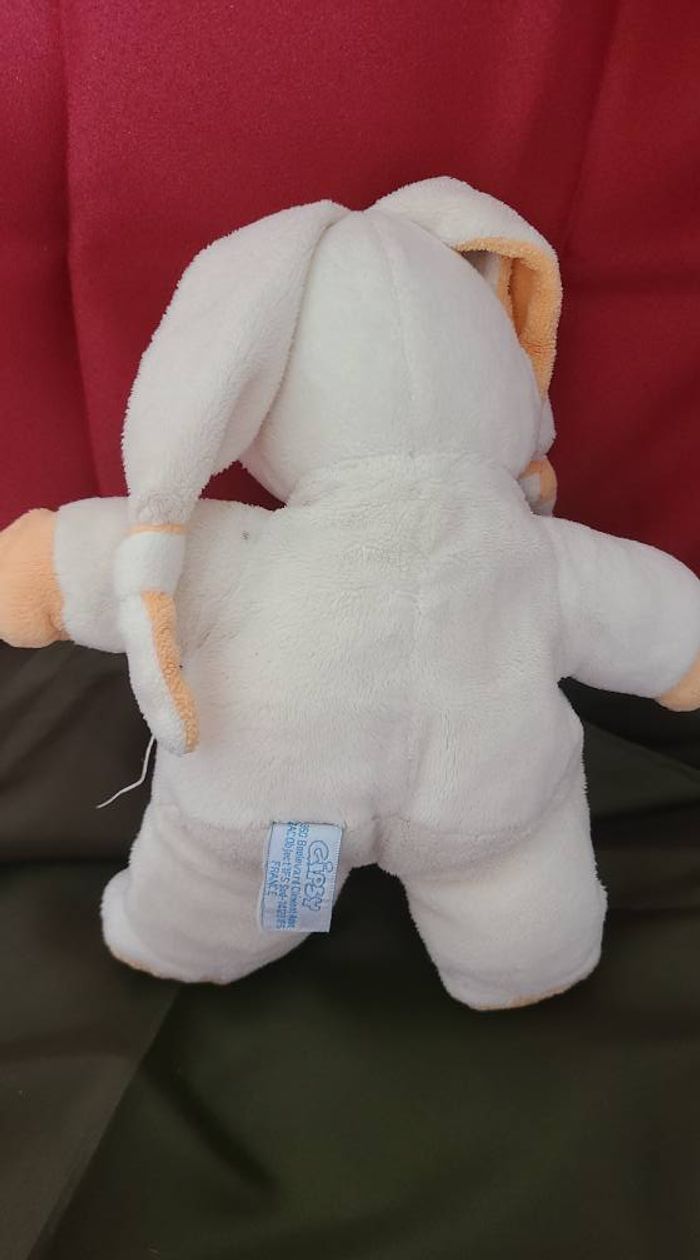 doudou lapin écru orange gipsy - - photo numéro 3