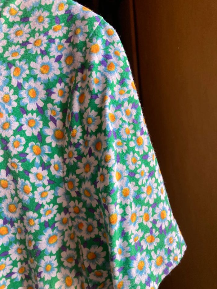 Superbe robe midi véritable vintage marguerite fleurs, zip au dos taille 46 - photo numéro 3