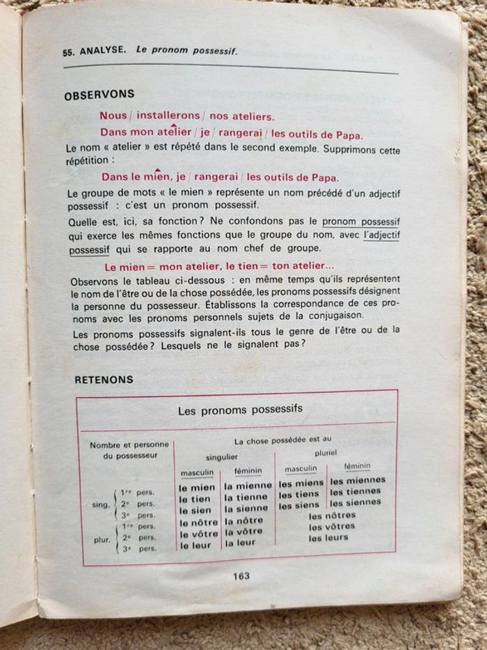 Manuel scolaire de collection paru en 1967 Grammaire fonctionnelle de R. Vaillot - photo numéro 11