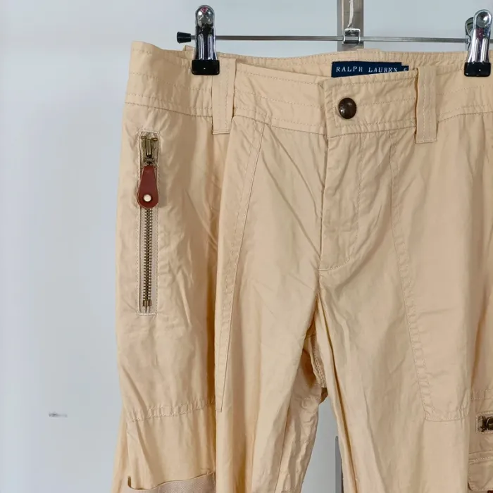 Pantalon cargo beige Ralph Lauren 100% coton - Taille 6 - Style utilitaire avec poches A593 - photo numéro 4