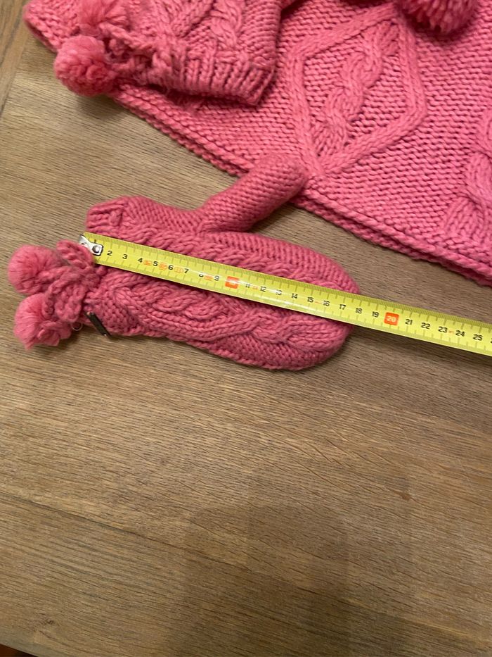 Lot snood/cape et moufles assorties Okaïdi fuschia taille 4/6 ans - photo numéro 7