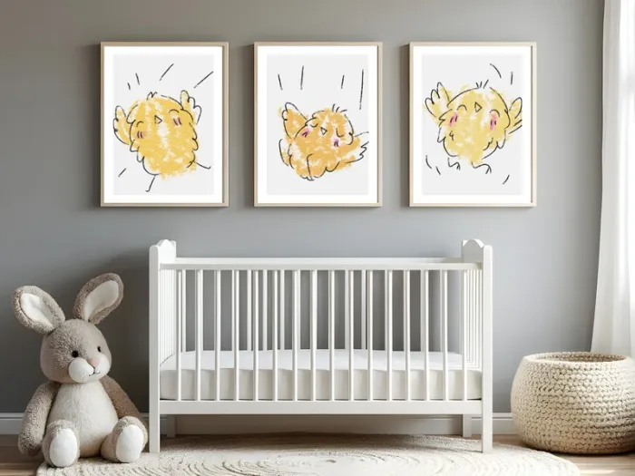Affiches “Petits Poussins Crayonnés” pour chambre enfant - photo numéro 3