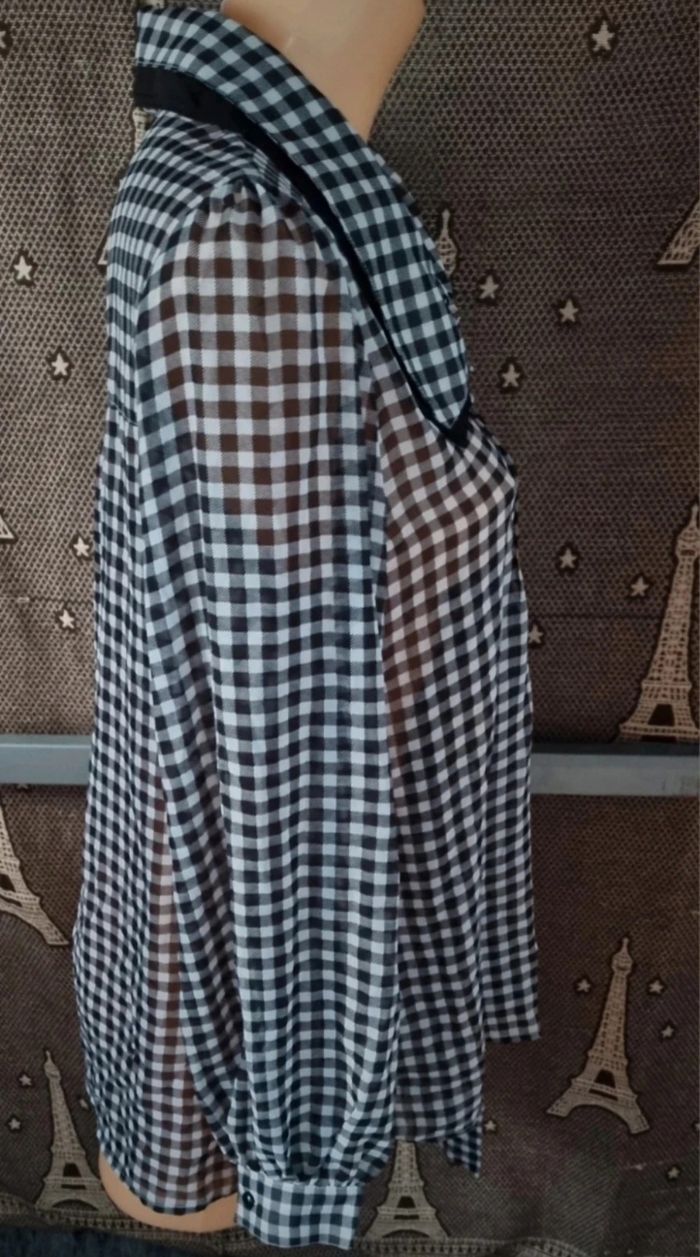 Chemise à carreaux transparente avec cravate taille L - photo numéro 4