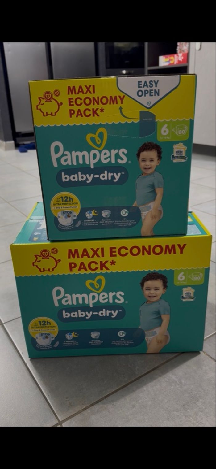 Lot 2 carton de couches, Pampers, taille 6 - photo numéro 2