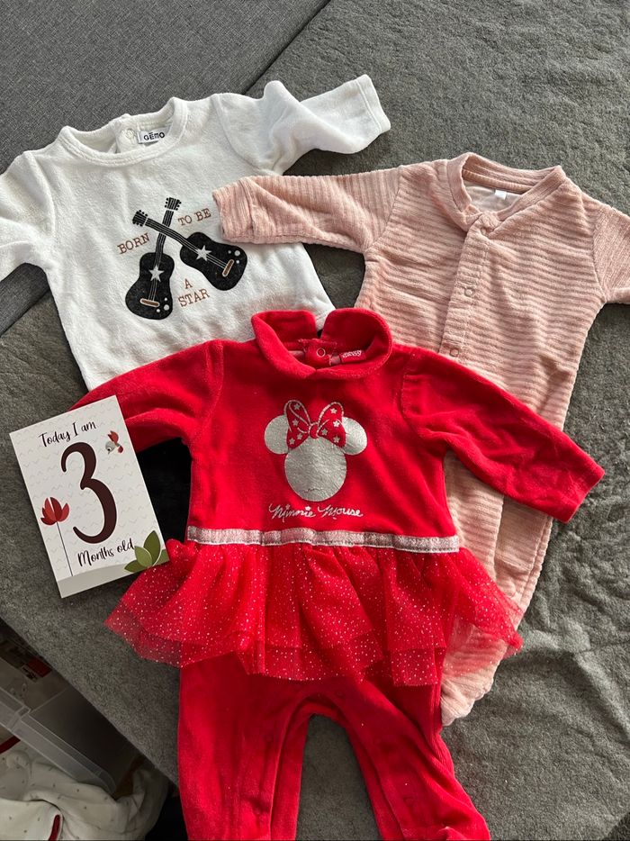 Lot de 3 pyjamas velours