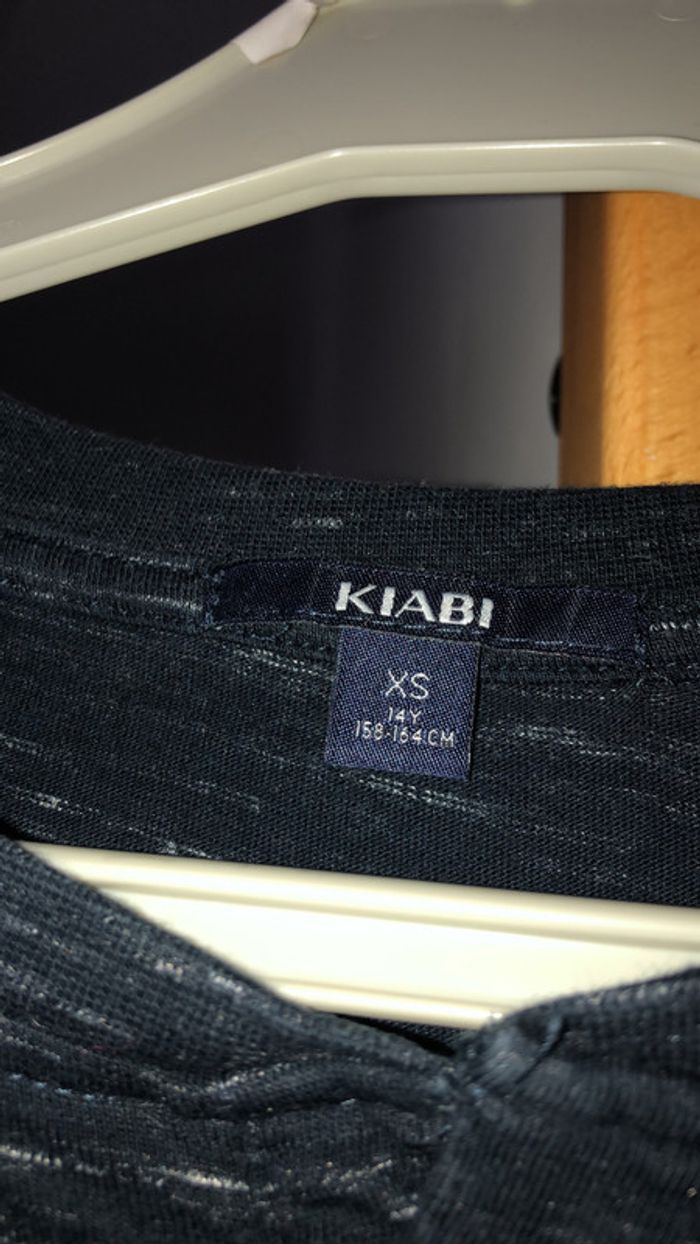 Haut longues manches bleu moucheté blanc - photo numéro 2