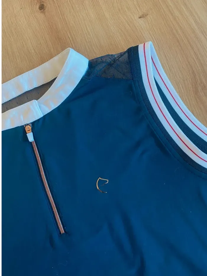 Polo Manche Courte Equitheme – Taille L – Bleu Marine – Très Bon État - photo numéro 3