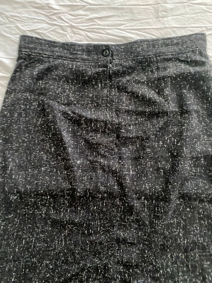 🖤 Jupe droite noire chinée – Taille 40 - photo numéro 4