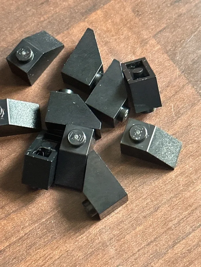10 Lego Slope 45 2 x 1 ref 3040 Black - photo numéro 3