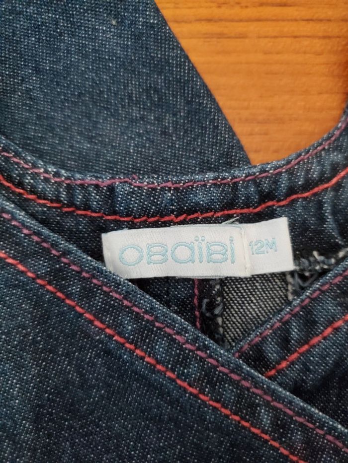 Ensemble robe et chemise jean 12mois - photo numéro 3