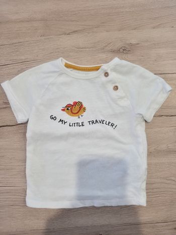 Tee-shirt manches courtes blanc, Kiabi, 18 mois.