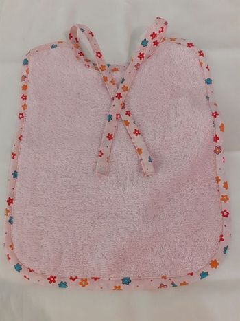 Bavoir en tissu éponge rose clair-fait main