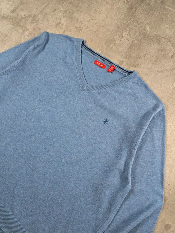 Pull léger col V IZOD bleu taille XL - photo numéro 4