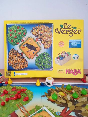 Haba jeu coopératif Le verger avec fruits en bois