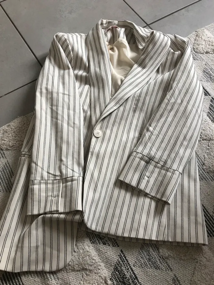 Blazer long à rayures