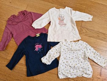 Lot de 4 hauts manches longues tape a l'œil et verbaudet