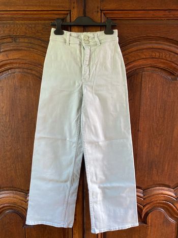 Jean large vert d’eau taille haute 34/14 ans