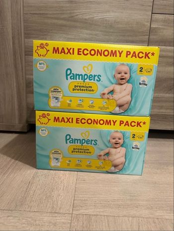 Lot de 2 paquets de couche Pampers Premium Protection taille 2 - 234 couche 