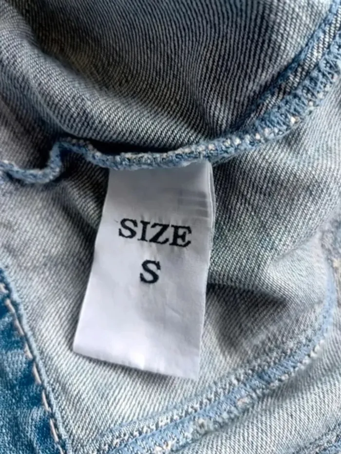 Veste jean La Mode Est à Vous, coupe cropped , col rond large - photo numéro 12