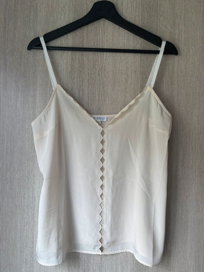 🤍 Caraco en soie Claudie Pierlot – Taille 40 – Élégance crème