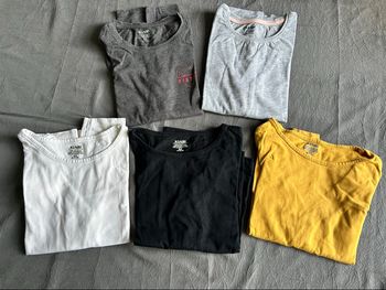 Lot de 5 t-shirts unis à manches longues fille
