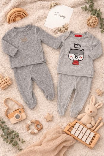 Pyjamas polaires deux pièces, mixtes - T12mois - Kiabi et Tissaia 