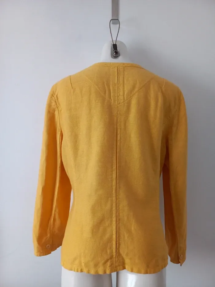 Veste jaune en lin et coton - Sugar - taille 40 - photo numéro 3