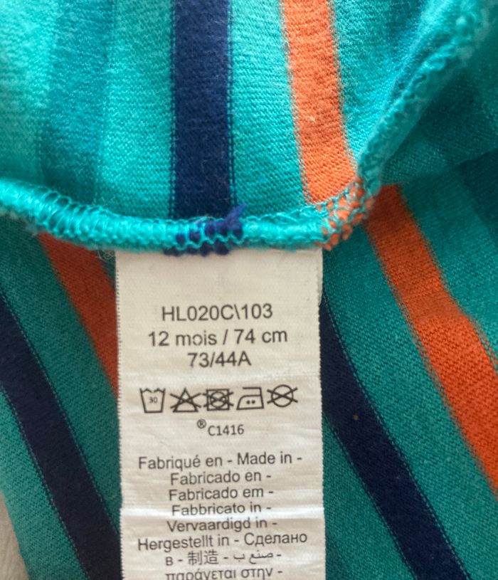 Polo manches longues rayé taille 12 mois - photo numéro 6