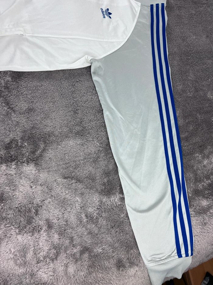 Veste vintage Adidas logo brodé 2006 blanche grise et bleu marine Taille L - photo numéro 15