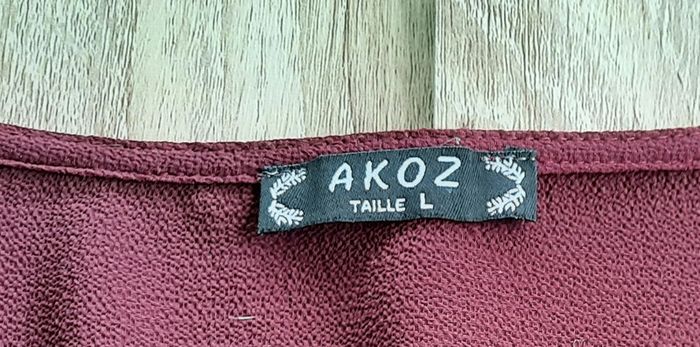 Blouse bordeaux Akoz, taille L - photo numéro 3