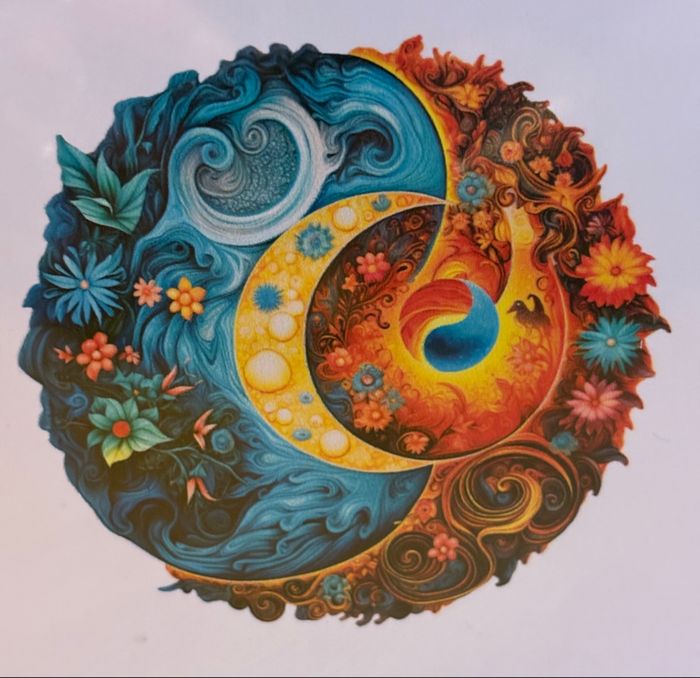 Grand puzzle 3D en bois ying yang - photo numéro 2