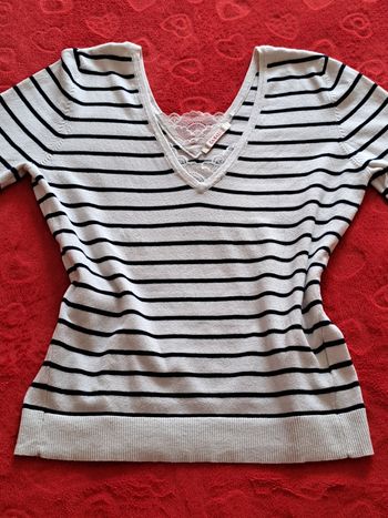 Pull marine Col en V vintage M