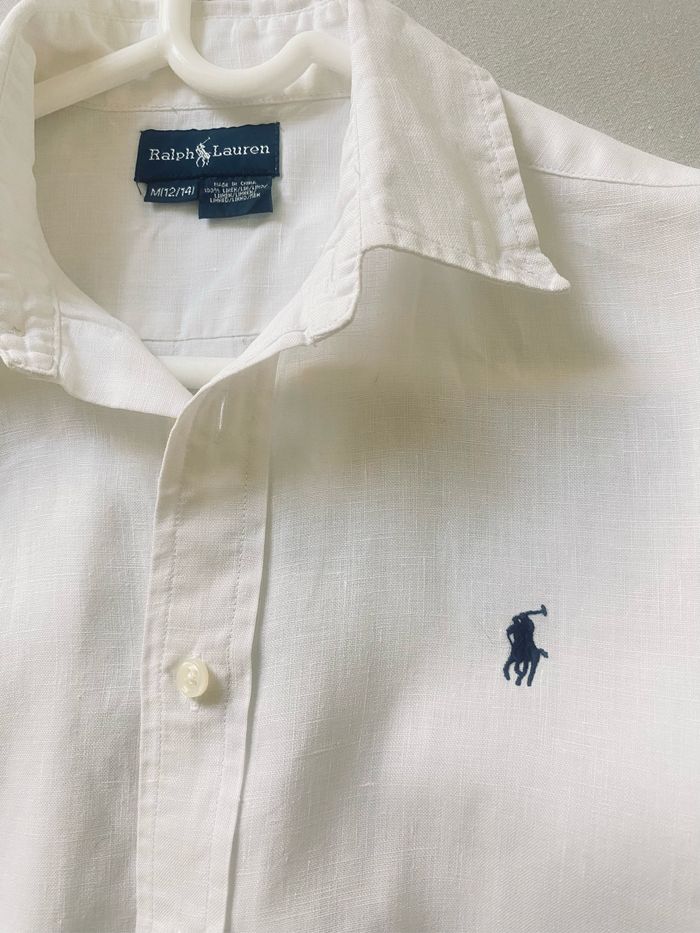 Chemise blanc lin Ralph Lauren 12/14 ans - photo numéro 5