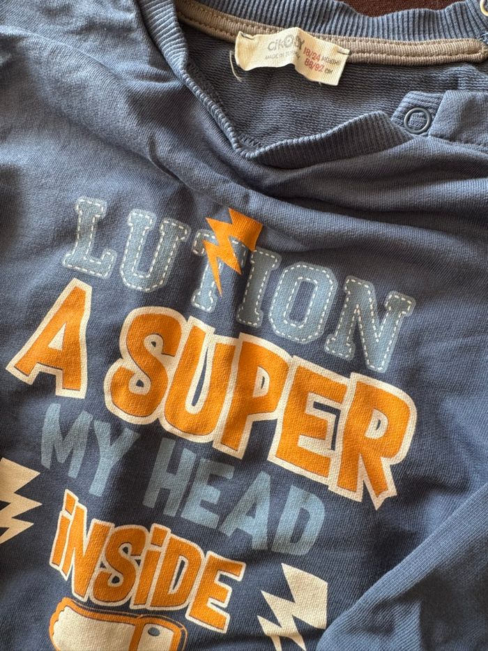 Lot 1 t-shirt/sweat léger + 1 polo 18-24 mois Wow - photo numéro 3