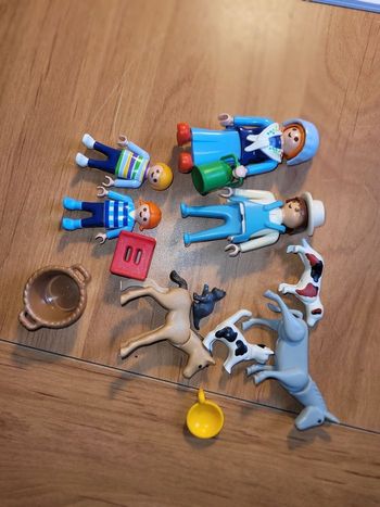 Playmobil vintage fermier et fermière avec animaux