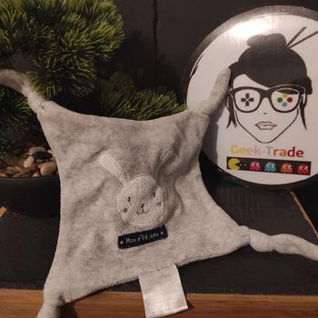 Doudou Gémo Gris Mon Petit Lapin Carré Noeud Comforter Knuffel #geektradedoudou