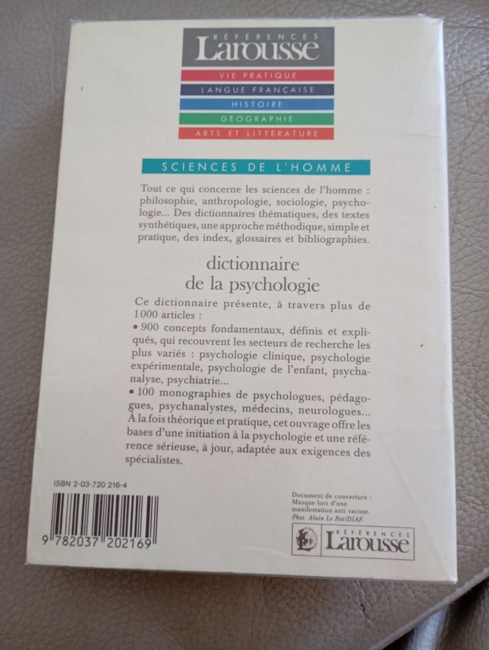 Dictionnaire de la psychologie références Larousse - photo numéro 2