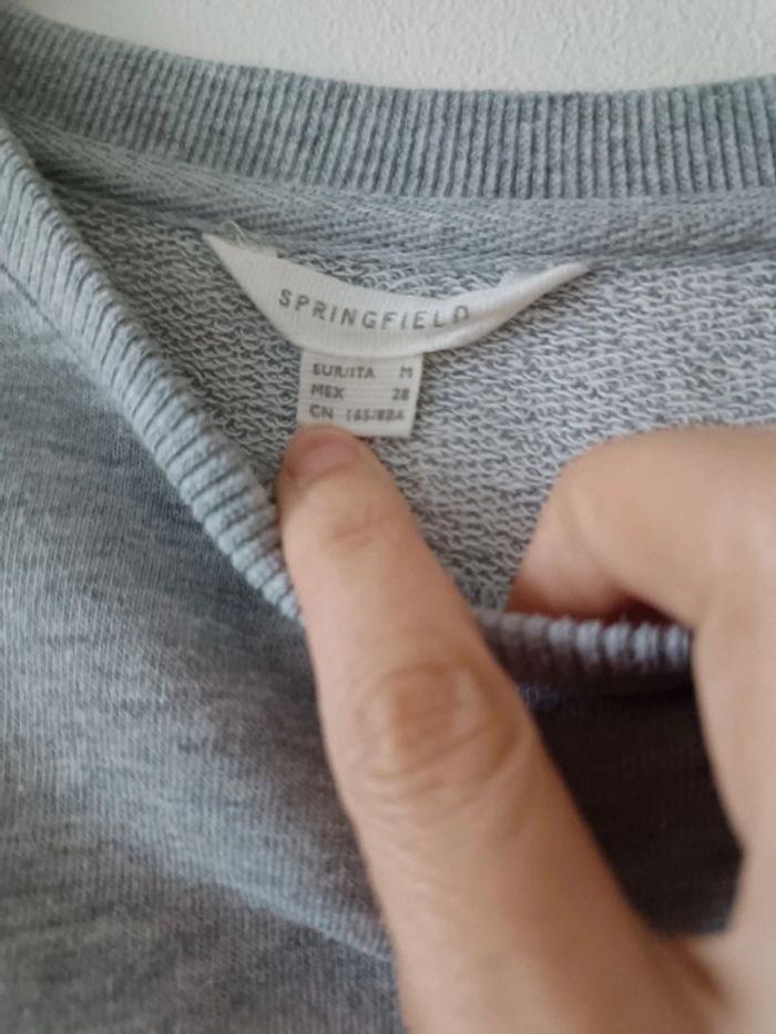 Pull chemise gris à coeurs London - sequins - taille M - neuf - photo numéro 5