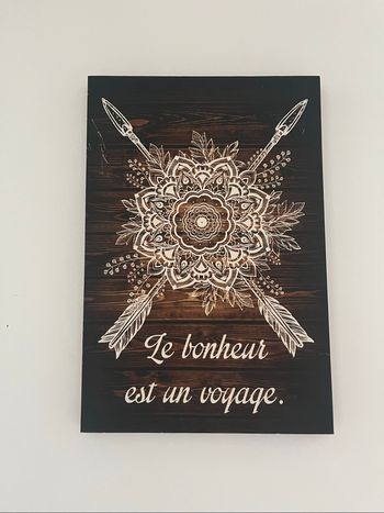 Petit cadre bohème mandala - Le bonheur est un voyage