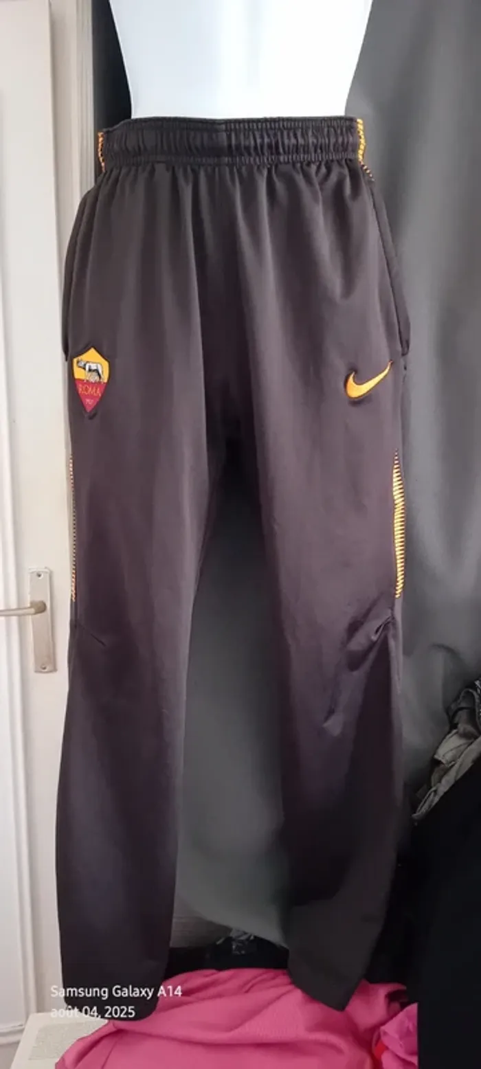 Pantalon de sport football As Roma coupe slim marron nike garçon 11/12 ans - photo numéro 5