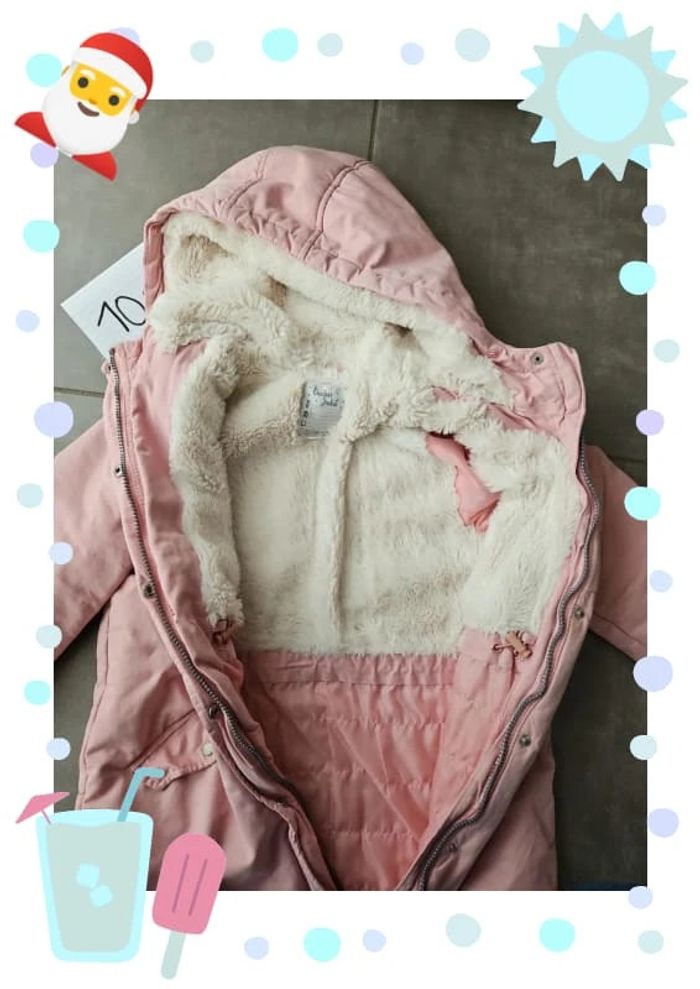 Manteau chaud parka 10 ans rose vertbaudet - photo numéro 3