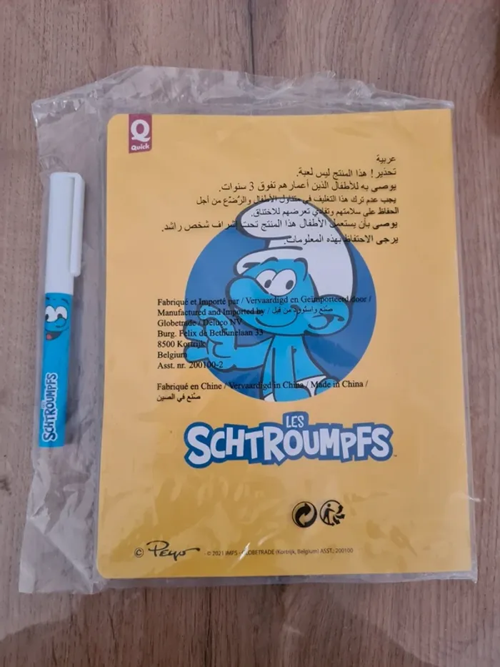 Cahier et stylo schtroumpfs neufs - photo numéro 2
