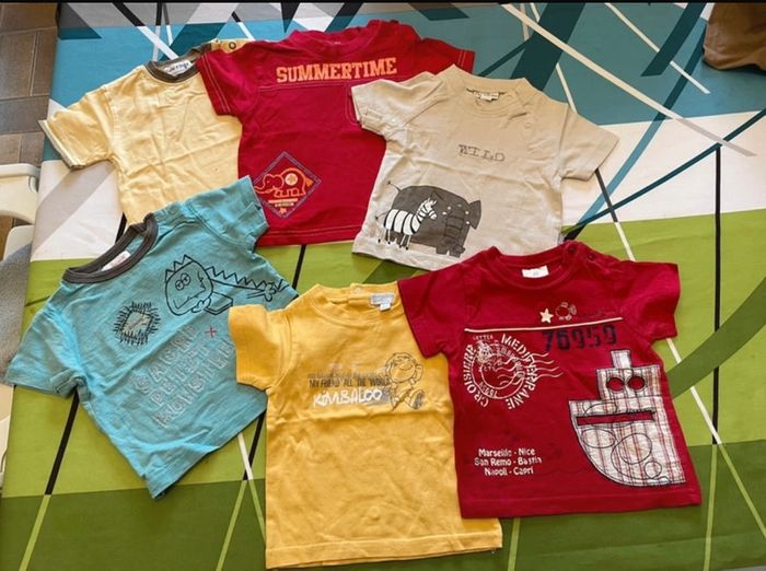 Lot 6 t shirt manches courtes 6 mois