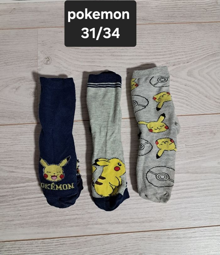 Lot 3 paires de chaussettes pokemon 31/34