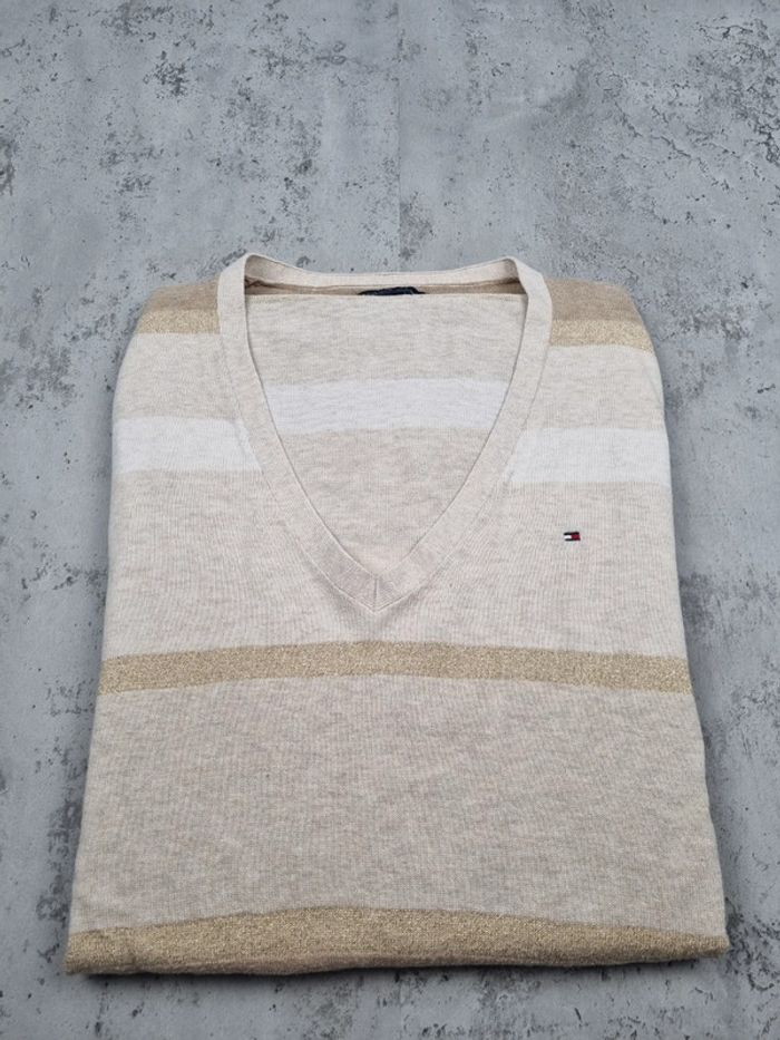 Pull col V rayé Tommy Hilfiger – Taille L/40 Femmes - photo numéro 2
