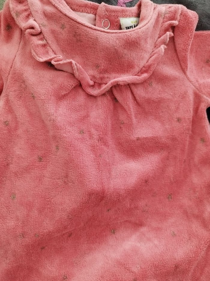 2 pyjamas grenouillères velours fille 3 mois - photo numéro 6