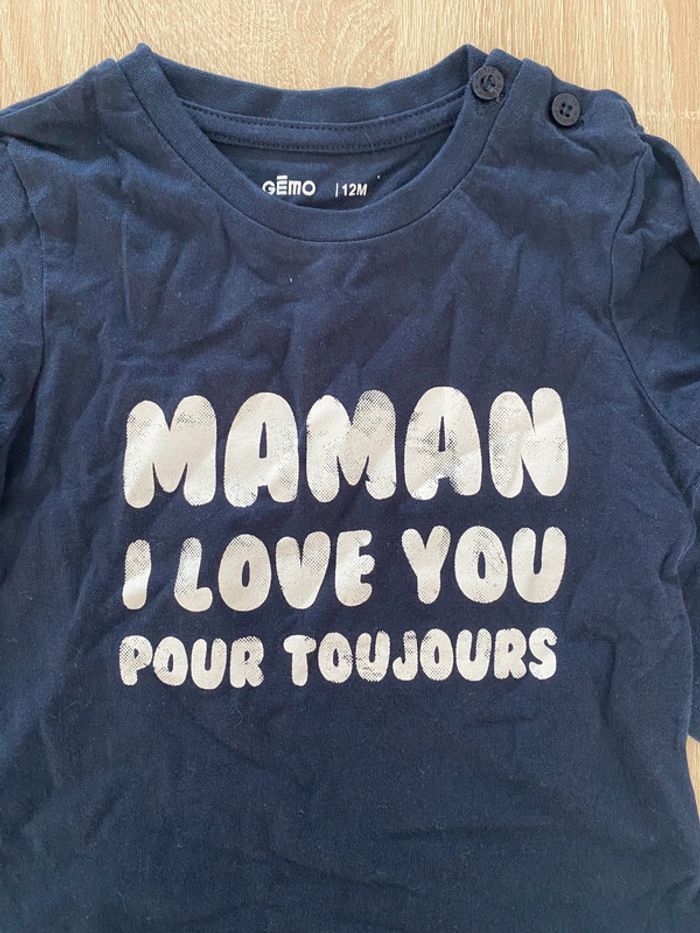 Lot de 2 t-shirt manches longues 12 mois - photo numéro 5