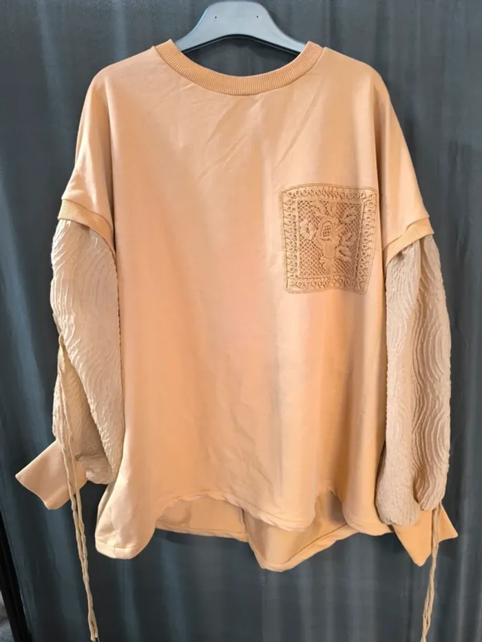 339758 pull moutarde manche transparente femme T2 Soul