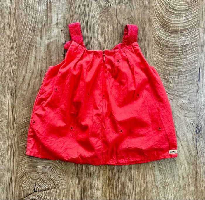Débardeur/t.shirt/top sans manche rouge neuf petite fille Catimini 4 ans - photo numéro 2
